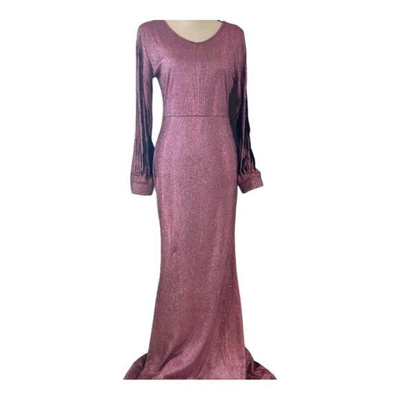 Nwot Sequined Sparkley Pink gown. Sz L. - Picture 11 of 12